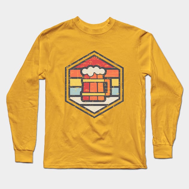 Retro Badge Beer Light Long Sleeve T-Shirt by rojakdesigns